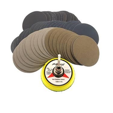 Imagem de SHENGANG 100 pcs 2 polegadas 50mm Wet Dry Lixa Sortimento 80-7000 Grit Sander Disco Com Gancho e Loop Almofada de Lixar para Madeira
