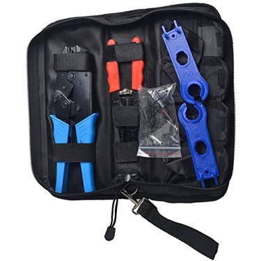 Imagem de Tingpai Fer mentas de crimpagem solar pa painel fotovoltaico o solar incluem 1 par Conector solar, Stripper, Chave Inglesa, Crimper, Kit de fer mentas de chave de montagem de bolsa de fer mentas