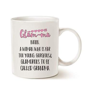 Imagem de MAUAG Presentes de Dia das Mães Definição da Avó Caneca de Café Engraçada, Ideia de Presente de Natal ou Aniversário para Vovó Copo Branco, 325 ml