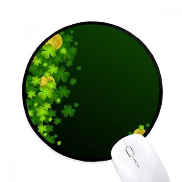 Imagem de Trevo Gold Irlanda St Patrick's Day Mouse Pad Desktop Office Tapete redondo para computador