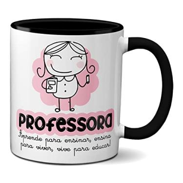 Imagem de Caneca Professora Aprende Para Ensinar E Ensina Para Viver (Preta)