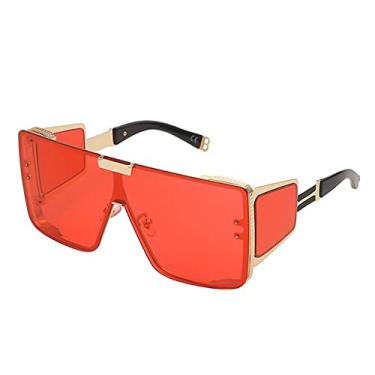 Imagem de Óculos de sol de espelho de prata quadrado grande de uma peça para mulheres moda perna larga liga hip hop óculos de sol masculinos, 9, tamanho único