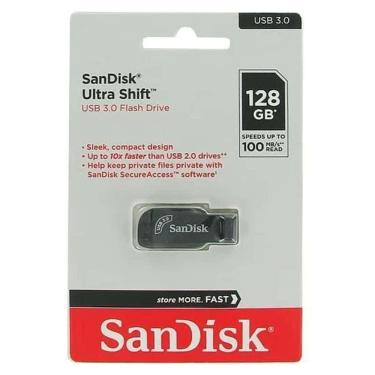 Imagem de Pendrive Sandisk Ultra Shift Usb 3.0 Flash Drive 128Gb