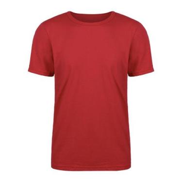 Imagem de Camiseta Masculina Algodão Básica Camisa Lisa Vermelha - Reffine