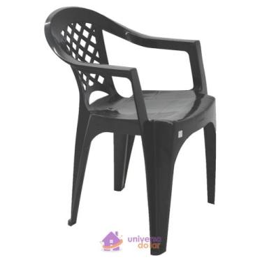 Imagem de Cadeira Tramontina Iguape Basic Com Braços Em Polipropileno Preto