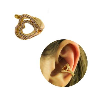 Imagem de Piercing Coração Zircônias Banhados Ouro 18K - Giog Joias