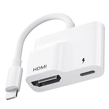 Imagem de Adaptador HDMI para iPhone, adaptador de iluminação para HDMI, adaptador digital AV, adaptador de iPhone para TV/dongle compatível com iPhone 13/12/11/X/ 8/7/iPad, suporta TV HD/projetor/monitor [sem necessidade de energia]