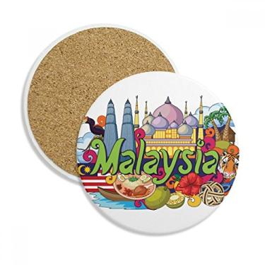 Imagem de Twinstower Caneca porta-copos de grafite Malásia Pedra absorvente de proteção de mesa