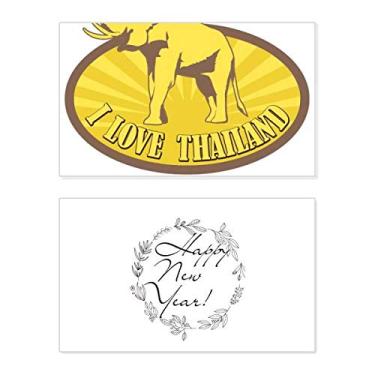 Imagem de Thailand I Love Thailand Elephant Sculpture New Year Festival Greeting Card Bless Message Gift