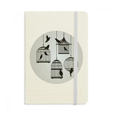 Imagem de Caderno de desenho de gaiola de pássaros com capa dura oficial em tecido diário clássico