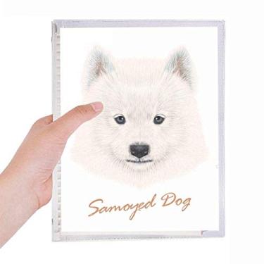Imagem de Caderno branco Samoied para animais de estimação com folhas soltas e diário recarregável