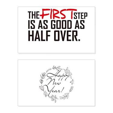 Imagem de Citação The First Step Is As Good As Half Over New Year Festival Cartão de felicitações Bless Message Present