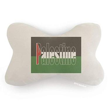 Imagem de DIYthinker Almofada para decoração de pescoço com nome da bandeira do país Palestina