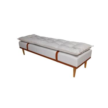 Imagem de Banco | Banqueta 2 Lugares Drop Off White e Natural 160 cm