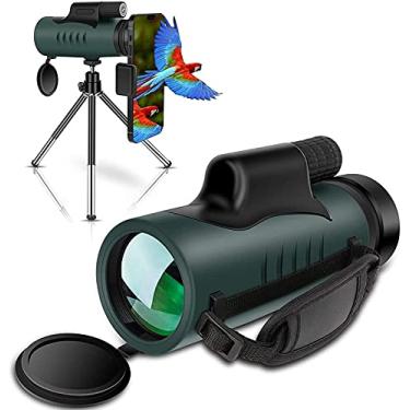 Imagem de Binóculo monocular 10x42 Monocular de alta potência HD à prova d'água para observação de pássaros, vida selvagem, acampamento, caminhada, jogo de bola com tripé de suporte para celular