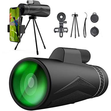 Imagem de Telescópio Monocular, HD 12x50 Monocular À Prova de Água Telescópios Monoculares À Prova de Fumaça com Adaptador de Smartphone Tripé para, Caminhadas, Jogo de Bola de Concerto