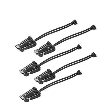 Imagem de Alças táticas de dominador de rede West Coast Paracord MOLLE com cordão elástico durável em preto – Pacotes múltiplos – Clipe tático para mochilas, equipamento, multiuso, 5 Pack