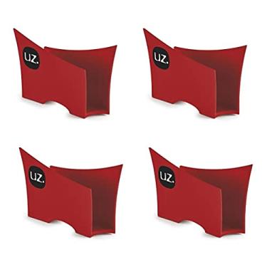 Imagem de Kit Com 4 Porta Guardanapo Quadrado Plástico Para Mesa Cozinha Bar UZ cor:Vermelho