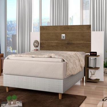 Imagem de Cabeceira Para Cama Box Casal/Queen 6 Prateleiras Regulável Jequitibá Acapulco J&A Móveis 110x228x36