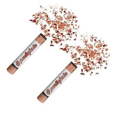 Imagem de Kit Com 2 Lança Confetes De Papel Metalizado Ou Coloridos (Picado Rose Gold)