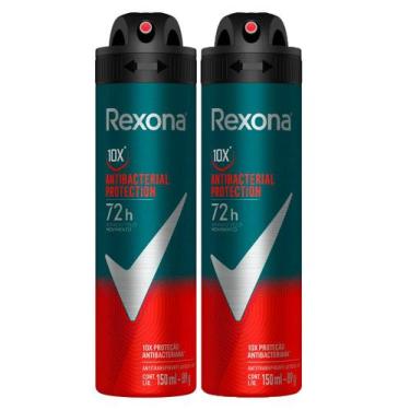 Imagem de Kit 2 Desodorante Rexona Antibacterial Protection Men Aerosol Antitran