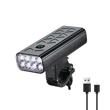 Imagem de 8LED bicicleta luz frontal farol de bicicleta de alto brilho recarregável luz de ciclismo 9600mAh bancos de energia à prova d'água com 5 modos de luz para mountain road bike