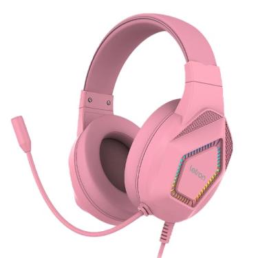 Imagem de HEADSET GAMER PLAY ON ROSA LED RAINBOW 2M DRIVER 40MM LETRON