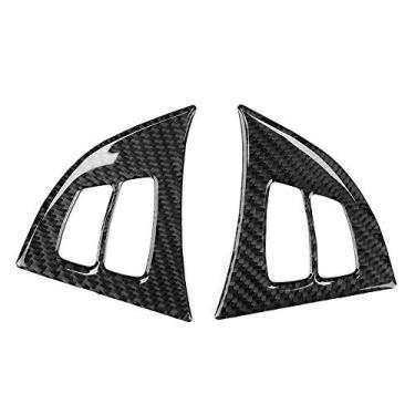 Imagem de Capa de quadro de volante, 2 peças/conjunto de acabamento de moldura de volante de fibra de carbono para E70 X5 2008-2013