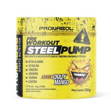 Imagem de Steel Pump Pre-Workout Sabor Crazy Mango 240G - Pronabol - Mix Nutri