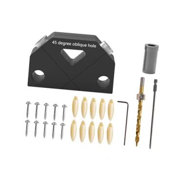 Imagem de ＫＬＫＣＭＳ Kit de gabarito para cavilha de madeira, gabarito de bolso, furos de perfuração de poste de madeira, localizador profissional, CNC, ferramentas de, estilo C