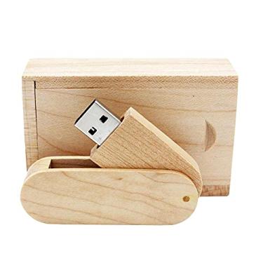 Imagem de OneSquareCore 32 GB Caixa de madeira USB Flash Drive USB Memory Stick Thumb Drives USB Pen Drive USB 2.0 data de armazenamento de armazenamento externo unidade Zip Drive PENDRIVE (Maple)