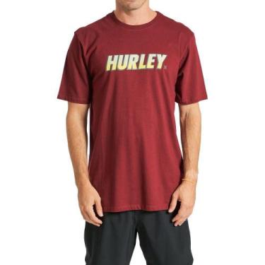 Imagem de Camiseta Hurley Fastlane Oversize Masculina Vinho
