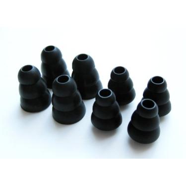 Imagem de 8 peças (M-SLB) Pontas auriculares de flange tripla compatíveis com Klipsch Image X20i X12i X11i Lou Reed X10i X7i A5i R6 R6i S5i X4i Reference S4i Rugged S4i II S4a II S4 S3 S3m S2 S2m X1 Custom 1 3 fones de ouvido