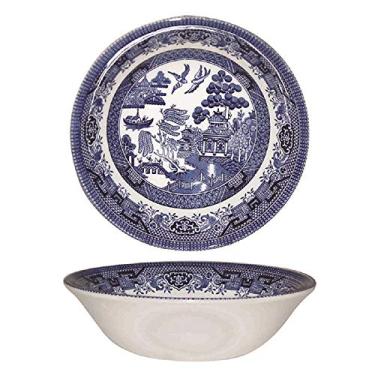 Imagem de Churchill Blue Willow Fine China Tigela de aveia de barro 15,24 cm, conjunto de 6, feito na Inglaterra
