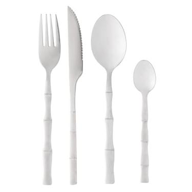 Imagem de LYOR - Faqueiro 16 Peças de Aço Inox Bambu Elegant - Jogo de Talheres