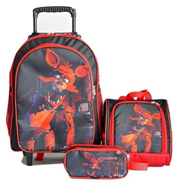 Imagem de Foxy Rodinhas Fredy Fnaf Mochila com Rodinhas e Design de Lancheira Inspirado em FNAF