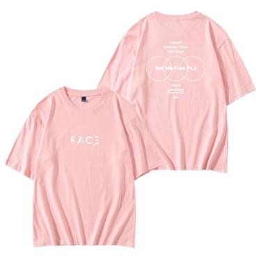 Imagem de Camiseta Jimin Solo Album FACE Same Style Support Camiseta Algodão Gola Redonda Manga Curta, rosa, G