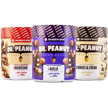 Imagem de Kit 3x Pasta de Amendoim 600g com Whey Protein - Dr Peanut AVELA-COOKIES-BUENISSIMO