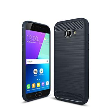 Imagem de Capa para Samsung Galaxy A5 (2017), anti-riscos e resistente a impressões digitais totalmente protetora capa de Cover Case material de fibra de carbono TPU adequado para o Galaxy A5 (2017)