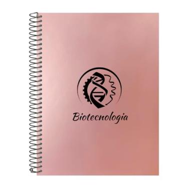 Imagem de Caderno Universitário Espiral 20 Matérias Profissões Biotecnologia (Rosê Gold)