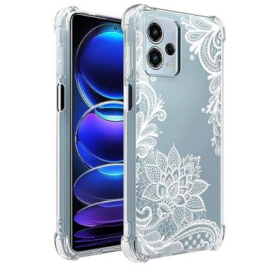Imagem de Sidande Capa para Redmi Note 12 Pro, Poco X5 Pro 5G 22101320G Capa para meninas e mulheres, capa protetora de telefone fina em TPU flexível e floral transparente para Xiaomi Redmi Note 12 Pro 5G