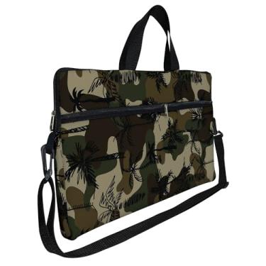 Imagem de Case Capa Maleta Premium Para Notebook Laptop de 17 e 17,3 com Alça de Mão Alça de Ombro e Zíper Lateral - Camuflado