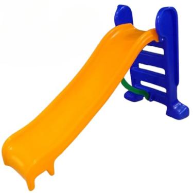 Imagem de Escorregador Infantil Plástico - Médio 3 Degraus Amarelo c/ Azul