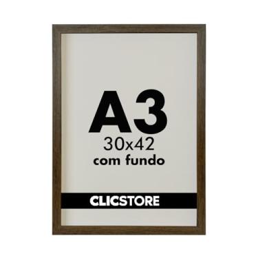 Imagem de Moldura A3 30X42Cm Com Fundo Para Quadros Diplomas Certificados Fotos (Tabaco)
