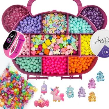 Imagem de Kit Para Montar Pulseira Com Letras 1.600 Peças Artesanato Miçangas