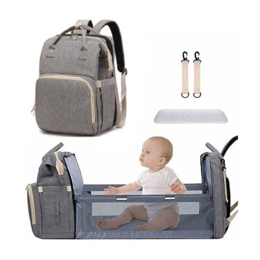 Imagem de Mochila Maternidade Berço Portatil Cinza Baby World