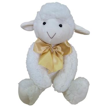 Imagem de Ovelha De Pelúcia Nilobaby Fofura E Conforto Em 34cm (Laço Dourado)