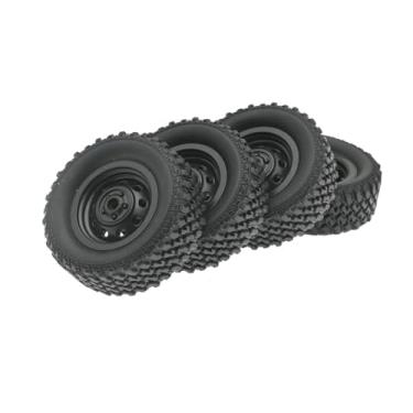 Imagem de Dynwave Pneus de borracha para carro rc, 4 unidades, diâmetro externo 6cm, peças de reposição duráveis para mn82 1:12 rc crawler, veículos de brinquedo, hobby