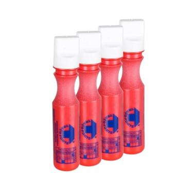 Imagem de Kit 4 Marcador Industrial Traço Forte 3mm Caneta Riscador Peças Metais (Vermelho)