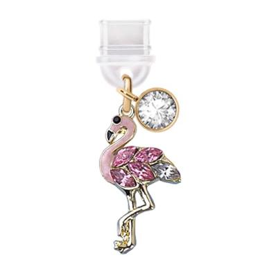 Imagem de ELISE & FONDA TP414 Tipo-C porta de carregamento USB plugue antipoeira pequeno flamingo pingente de celular para iPhone 15/Samsung/OnePlus/Xiaomi/oppo telefones Android (rosa), approx.1.6 cm (L) x 0.4